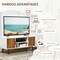 Costway TV Stand Entertainment Media Console w/2 Storage Cabinets & Open Shelves